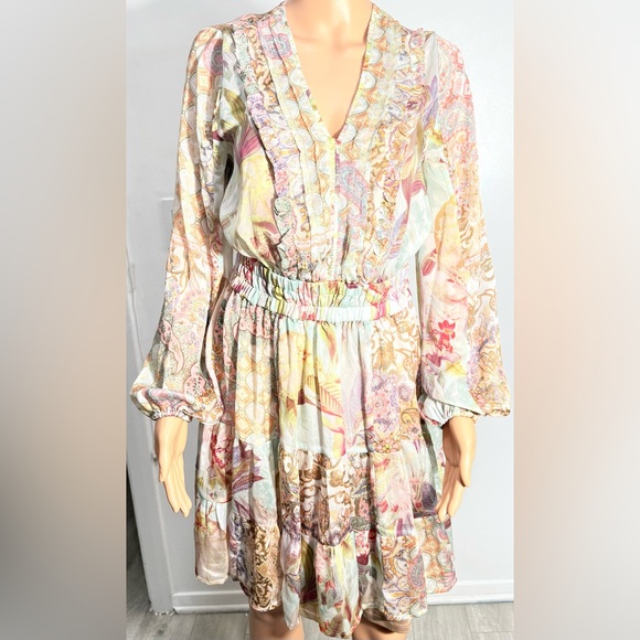 Guess Pastel Patterned Long Sleeve Dress - Picture 3 of 11